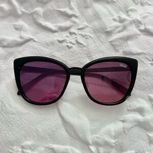 Quay Australia Black Frame Sunglasses with Purple Lenses